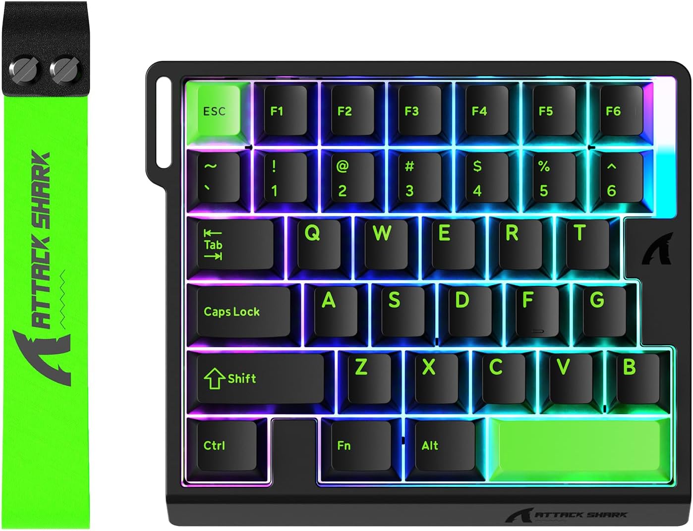 ATTACK SHARK M36 HE Rapid Trigger Gaming Keyboard, 36-Key One-Handed Hall Effect Magnetic Switches, 8000Hz Polling Rate, 0.01mm RT, RGB Wired Esports Controller - Starlight White