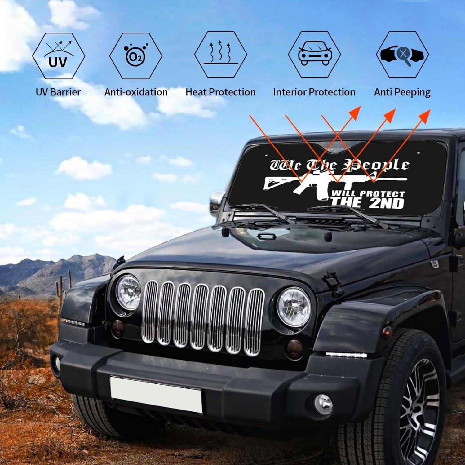 We The People Ar15 Will Protect The 2nd Amendment We The People Ar15 Will Protect The 2nd Amendment Car Windshield Sun Shade Keeps Out Uv Rays Protects Vehicle Interior Black