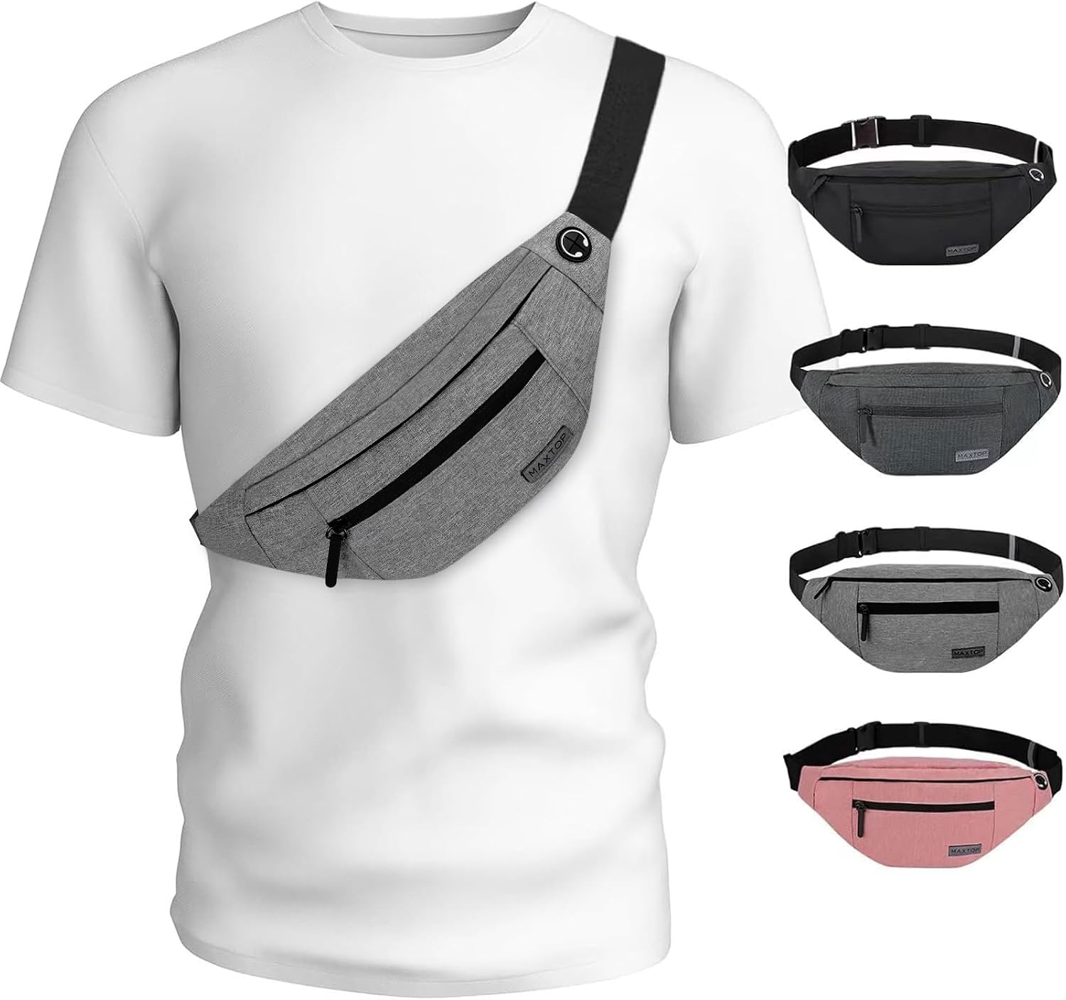 Grey Sling Bag for Women Men Gifts for Enjoy Travel Hands-Free Fanny Pack