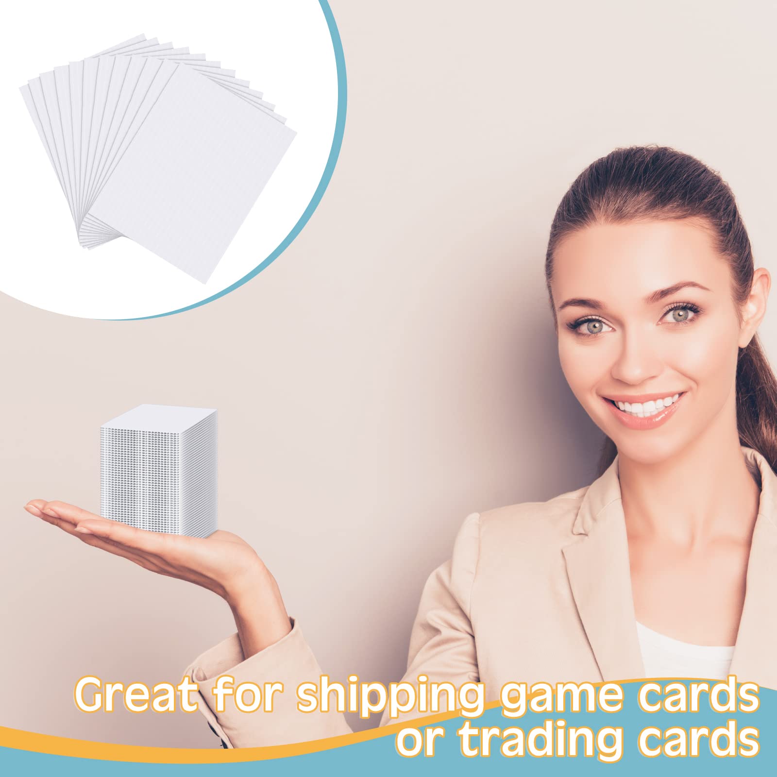 Fuutreo Trading Card Shipping Protectors 3.5'' x 4.5'' Trading Card Shipping Supplies Precut Plastic Inserts Card Mailer for Trading Baseball Sports Card Shipping Packaging and Storage (300 Pcs)