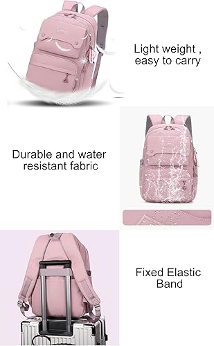 Miniatura 6 de Mochila casual para adolescentes y niñas, mochila de escuela secundaria, bolsa de viaje diario para laptop, 1# Rosa, 35 Liters, Mochilas Daypack