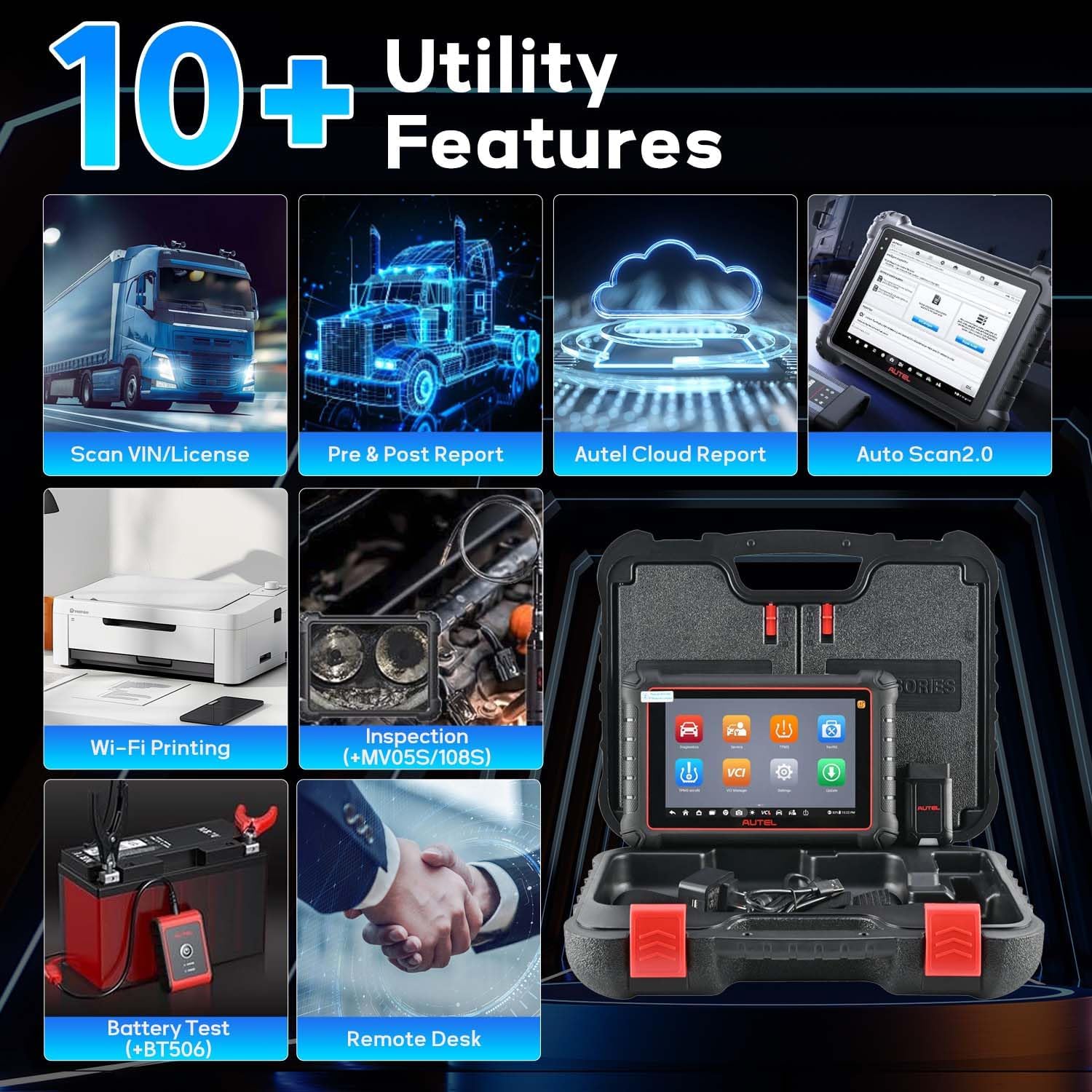 Autel MaxiPRO MP900-TS Scanner — Upgraded from MS906TS / MK900-TS / MP900BT — Full TPMS, All System Diagnostics, 40+ Services, 8" Touchscreen, MaxiVCI V150 (DoIP/CAN FD), AutoVIN