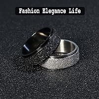 Vista 78 de Titanium Stainless Steel Anxiety Ring for Women Men Fidget Spinner Ring, Size 6-12, Width 6MM, 5-Color: Rose Gold-Rainbow-Silver-Black-Blue
