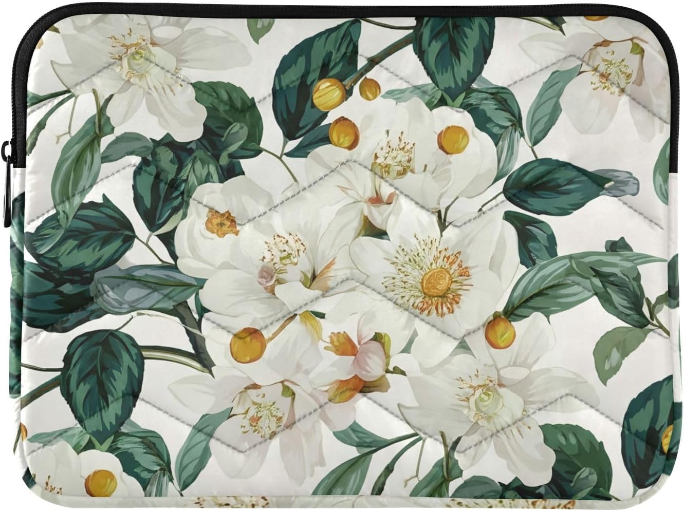 13.6 Inch Laptop Sleeve Aesthetic Floral White Laptop Cover Case 13.3 Inch Laptop Bag