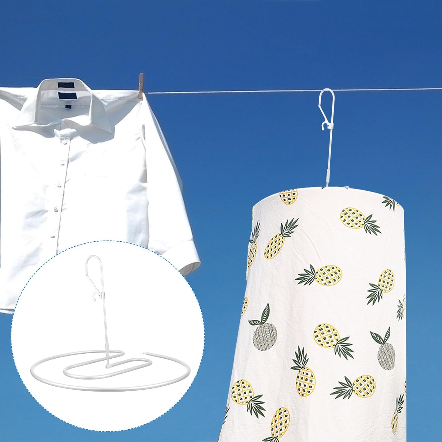 Cabilock Windproof Aluminum Alloy Spiral Drying Rack Hanger for Bed Sheets and Laundry, Rotatable Clothes Dryer for Indoor and Outdoor Use