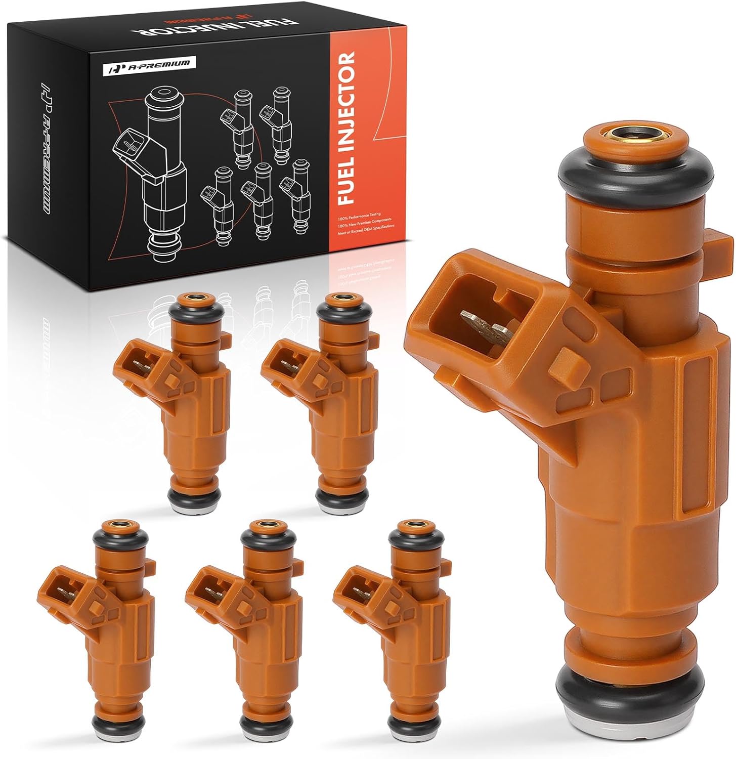 A-Premium Fuel Injectors Compatible with Mercedes-Benz W203 C240 2003, C208 CLK320 2003-2005, W210 E320 2003, W163 ML350 2003-2005, W221 S350 2006, Set of 6, Replace# 0280156016