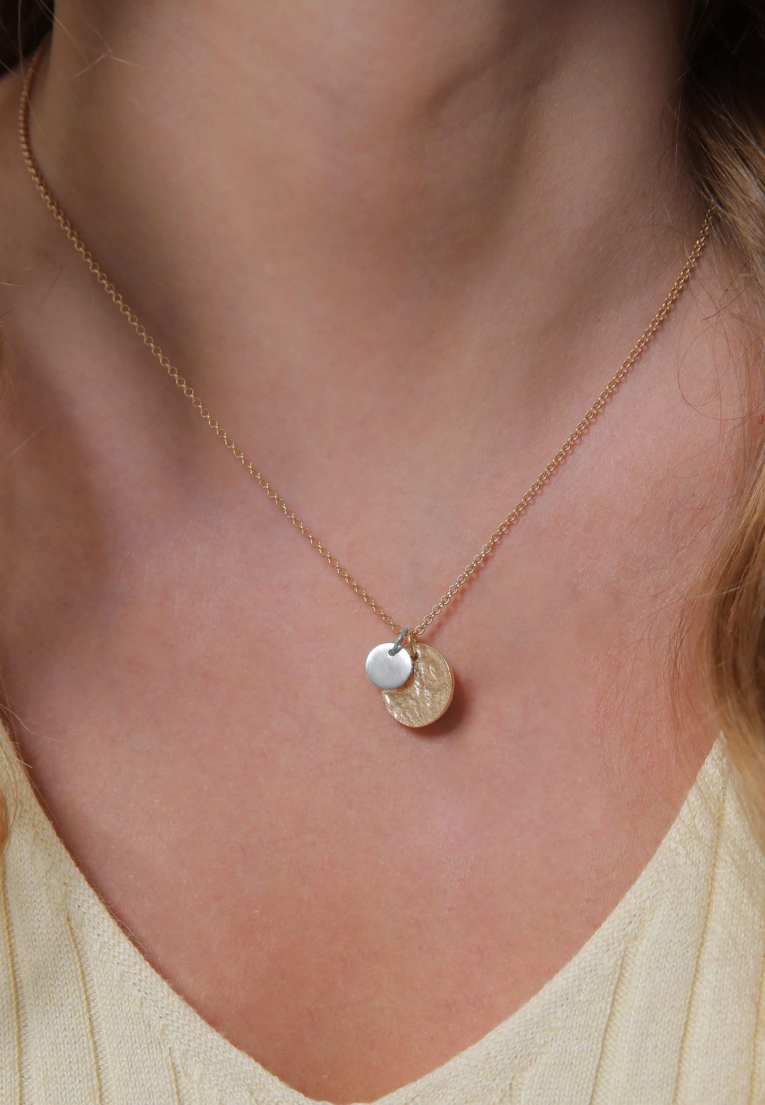 Elli Collana Donne Placchetta Geo Aspetto Organico in Argento Sterlino 925