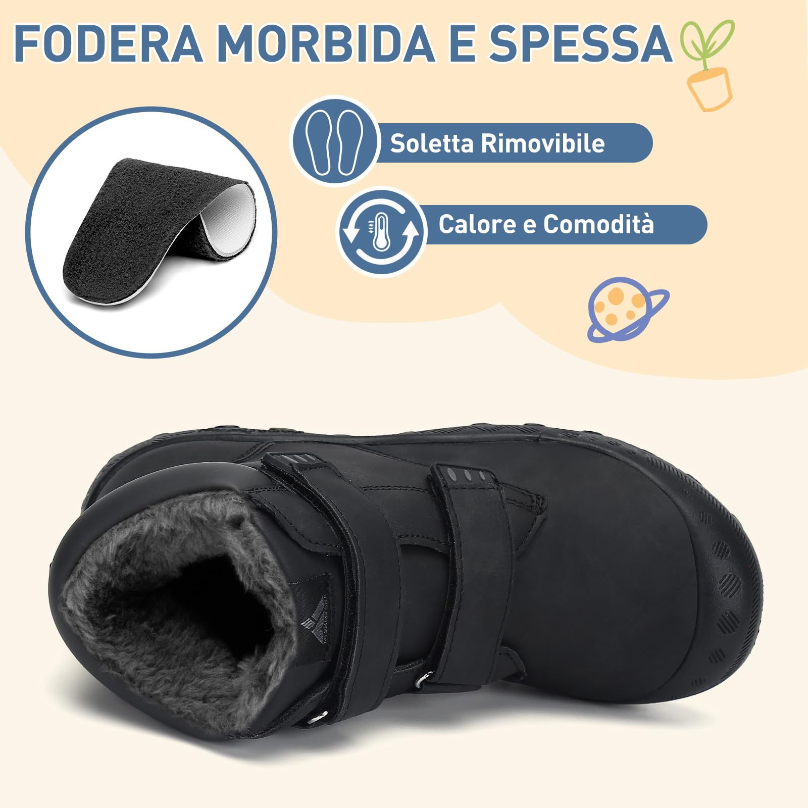 Mishansha Scarpe Invernali Bambini Antiscivolo Stivaletti Neve Bambina Caldo da Trekking Bambino 24-38 EU