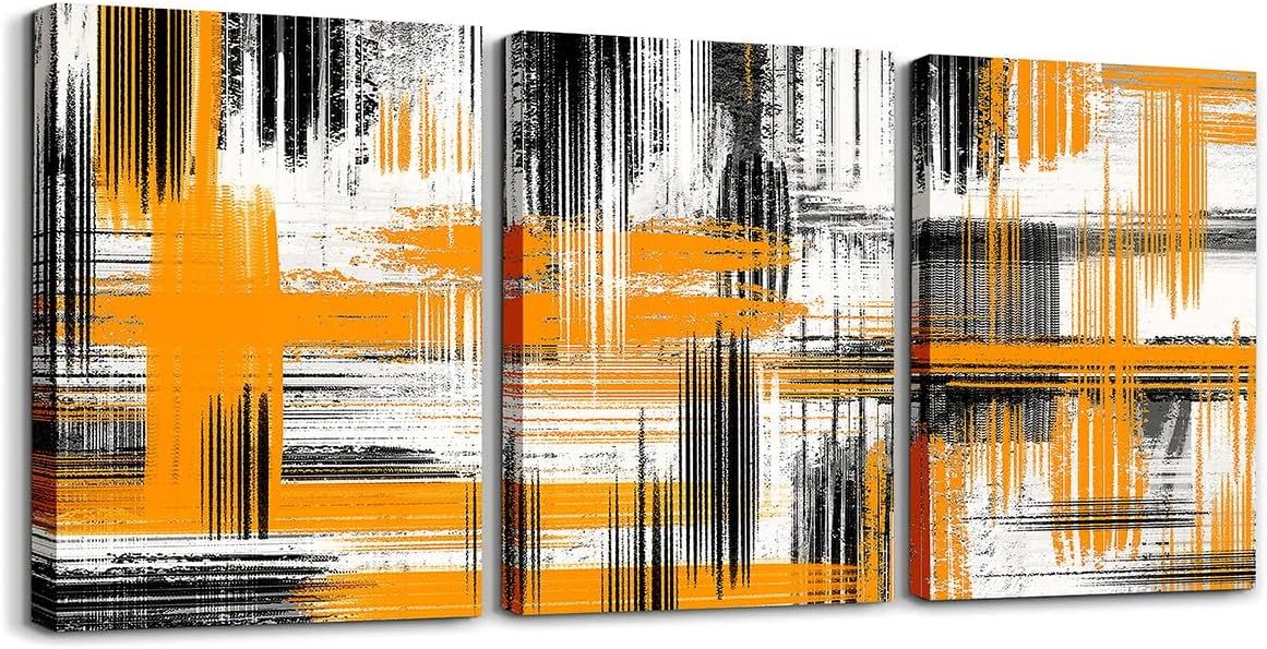 Feelyou Pink Gray Black Canvas Wall Art, Abstract Graffiti Art Canvas Wall Art for Home Decor Artistic Smear Picture Wall Decor Modern Brush Design Wall Painting