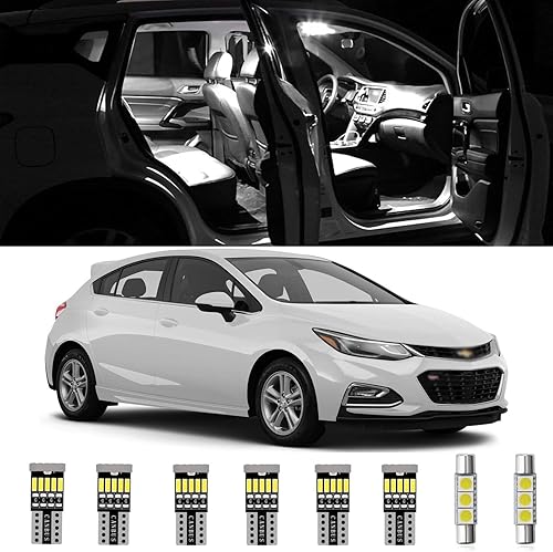 AWALITED Kit de 11 luces LED interiores Chevy Cruze Super Bright LED Map Dome Bombillas de repuesto para Chevy Cruze 2011 2012 2013 2014 2015 2016
