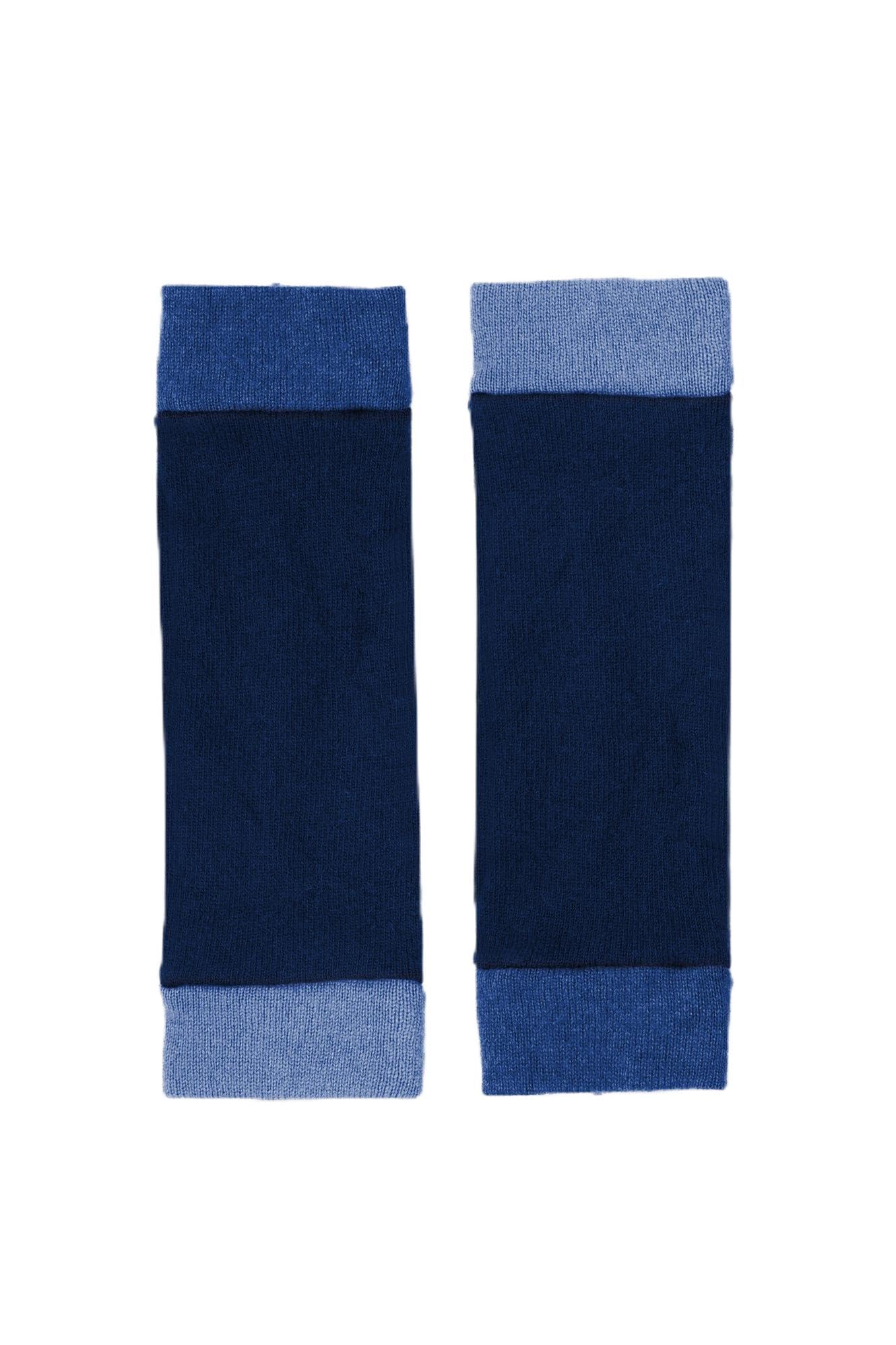 Turtle Doves 100% Recycled Cashmere Wrist Warmers (Blue Mix)