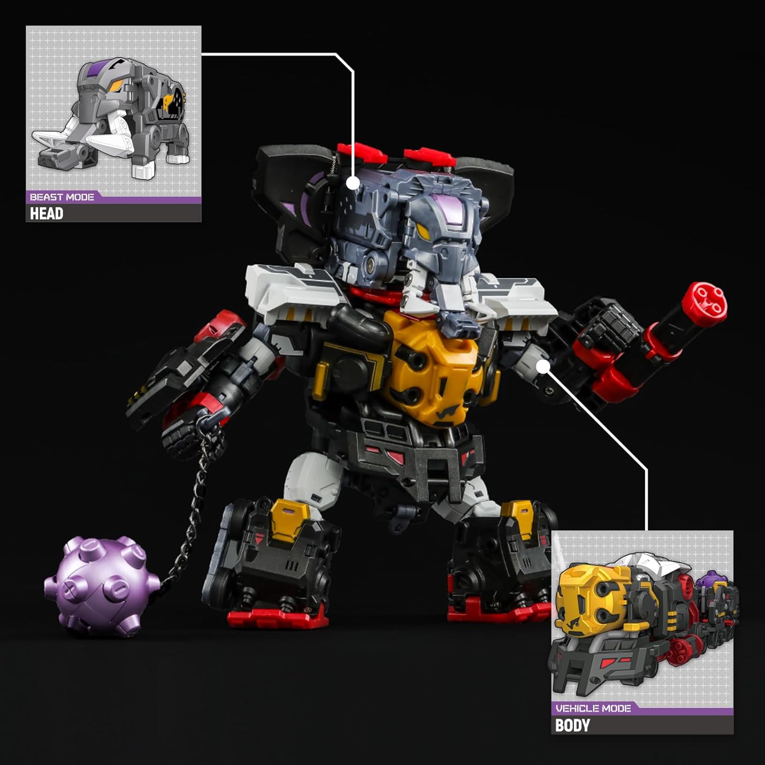BEASTBOX MECHABEAST BMM-01 PSYCHOTRAIN Deformation Toys Action Figure, Transforming Mecha Elephant & Train, for Boys & Collectors, Ages 8+