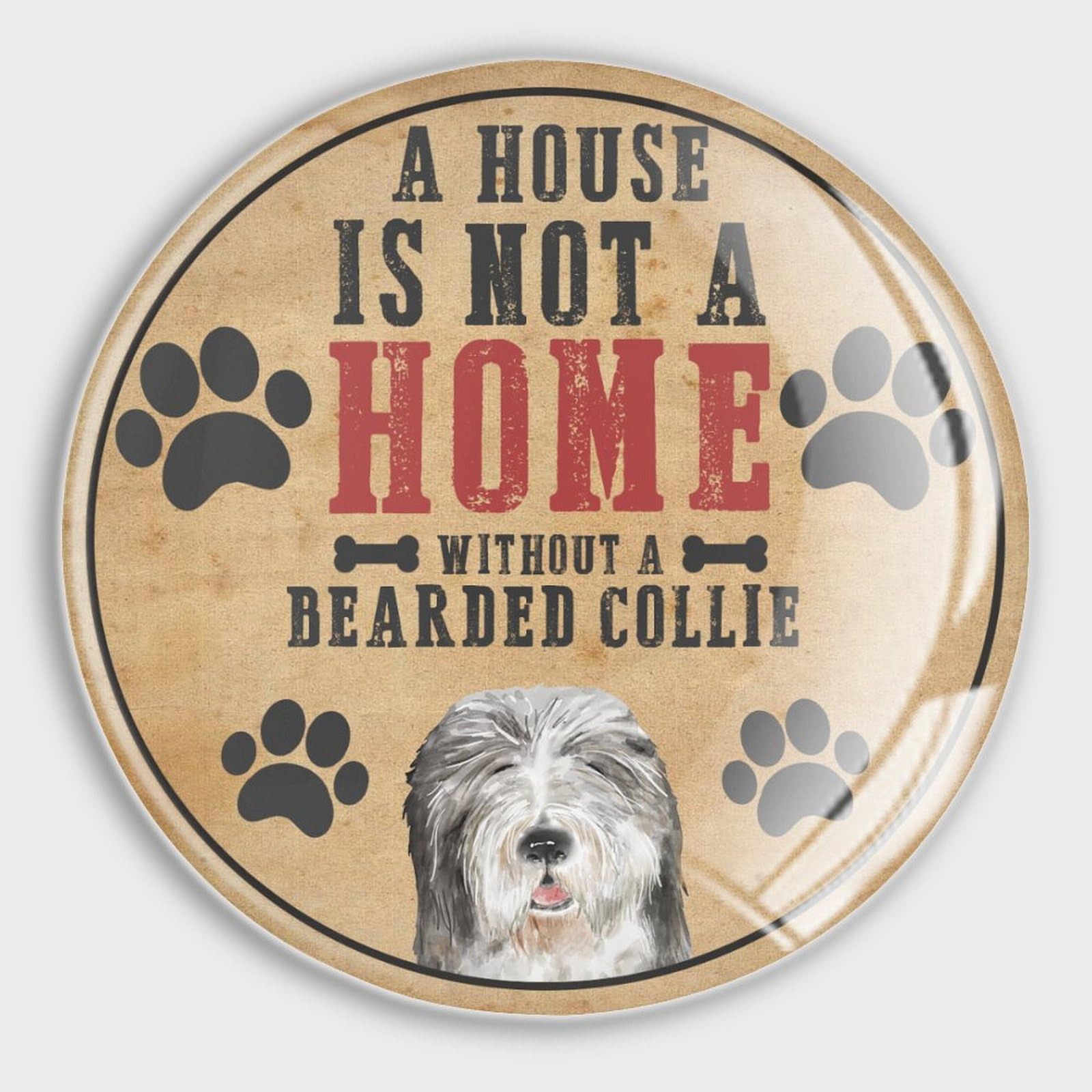 Imanes para pizarra y cocina con diseño de Bearded Collie para organizar notas familiares
