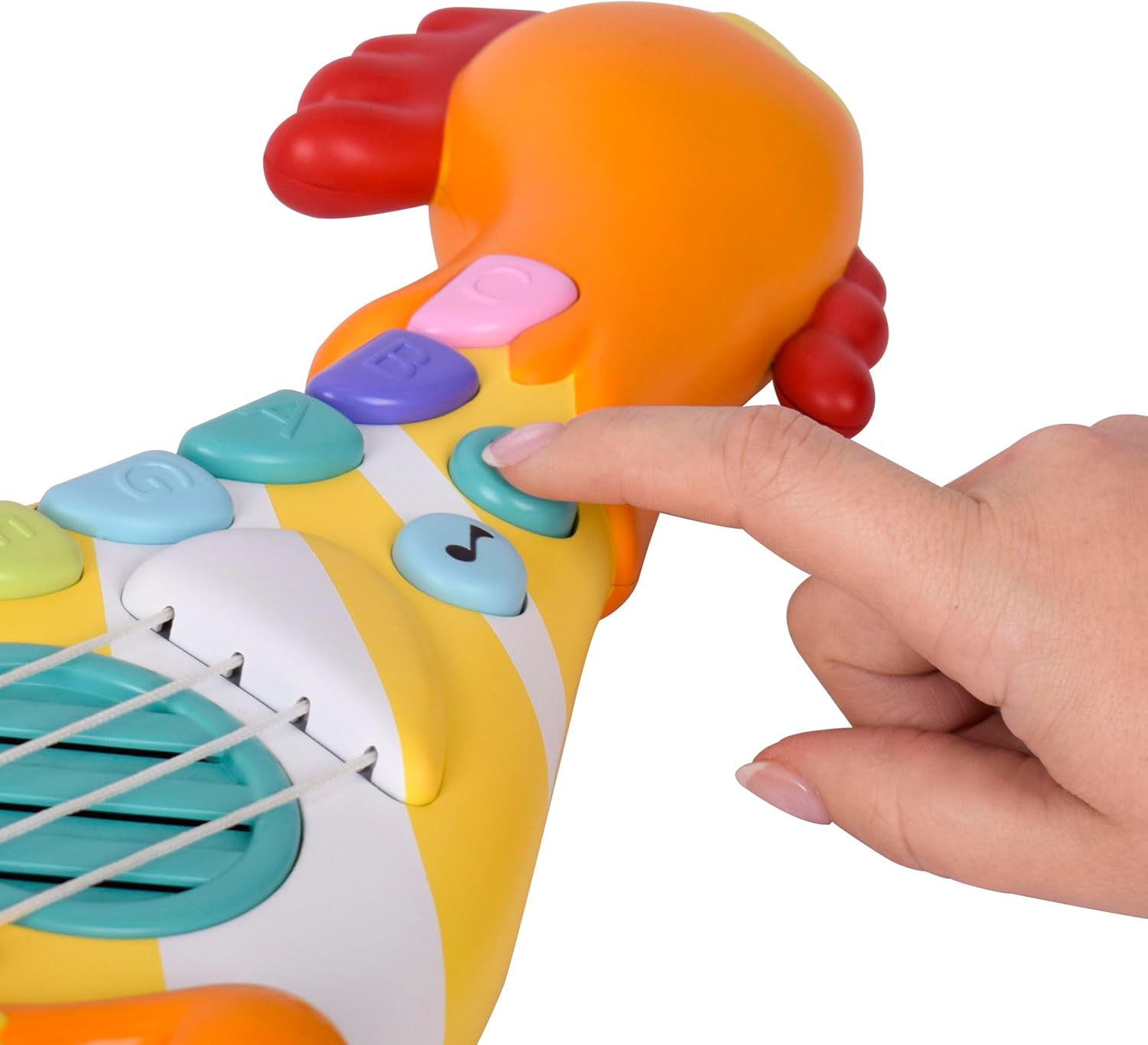 Sunny Days Entertainment Acorn Avenue Musical Chicken Guitar, Toddler Musical Instruments, Percussion Instruments Toy for Kids, Baby, Preschool Educational Musical Toys for Boys and Girls