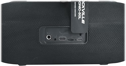 Miniatura 9 de Rockville SONIC-50L Altavoz Bluetooth portátil, sonido estéreo de 50 W, anillos LED duales, IPX5 resistente al agua, batería de hasta 24 horas, TWS,