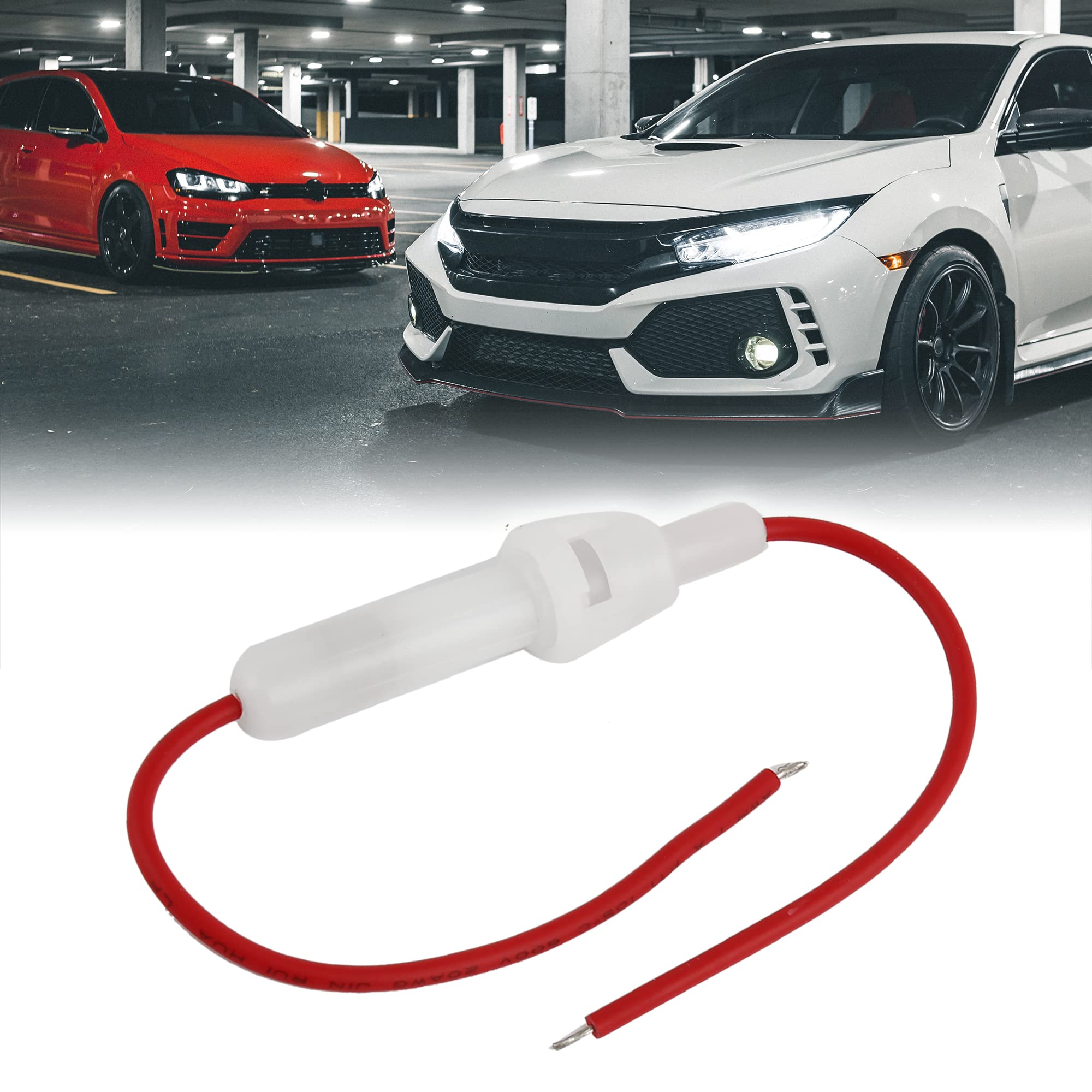 Sourcingmap Automotive 10A Red White Inline 5mm x 20mm Tube Fuse Holder 10Pcs, Red, White - Image 2