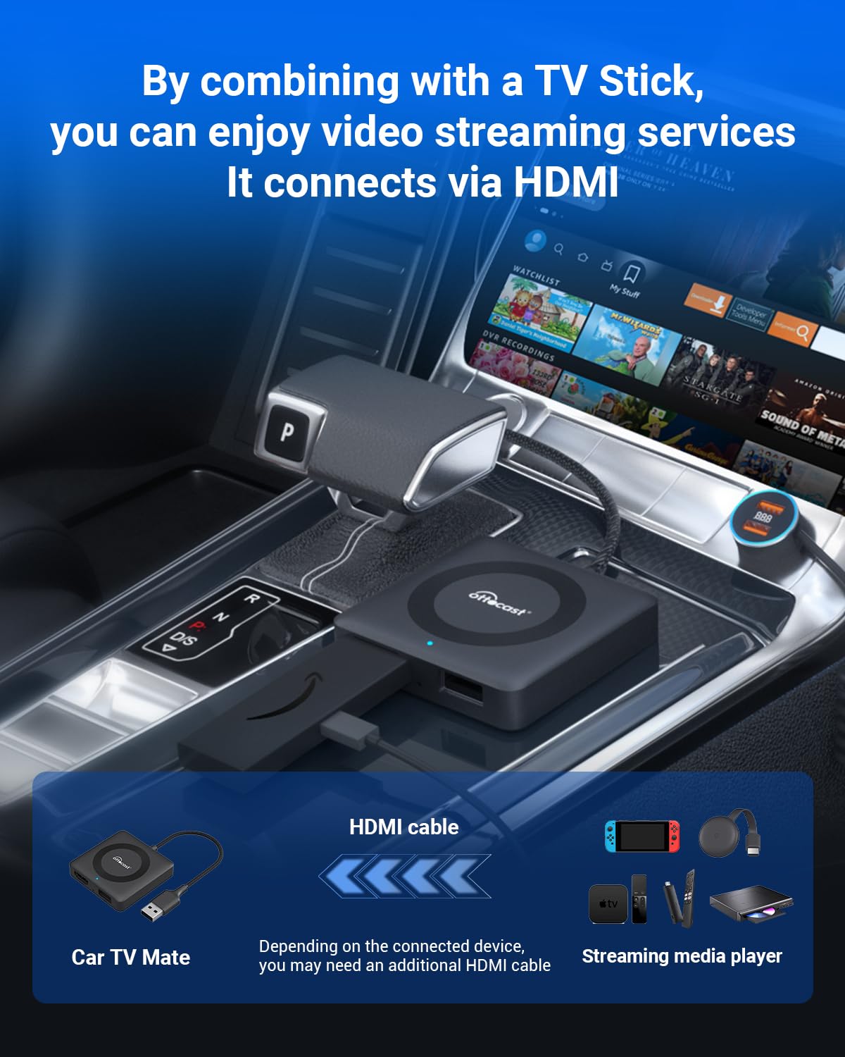 Ottocast Car TV Mate - 2024 Fire TV Stick Converter, HD HDMI Car