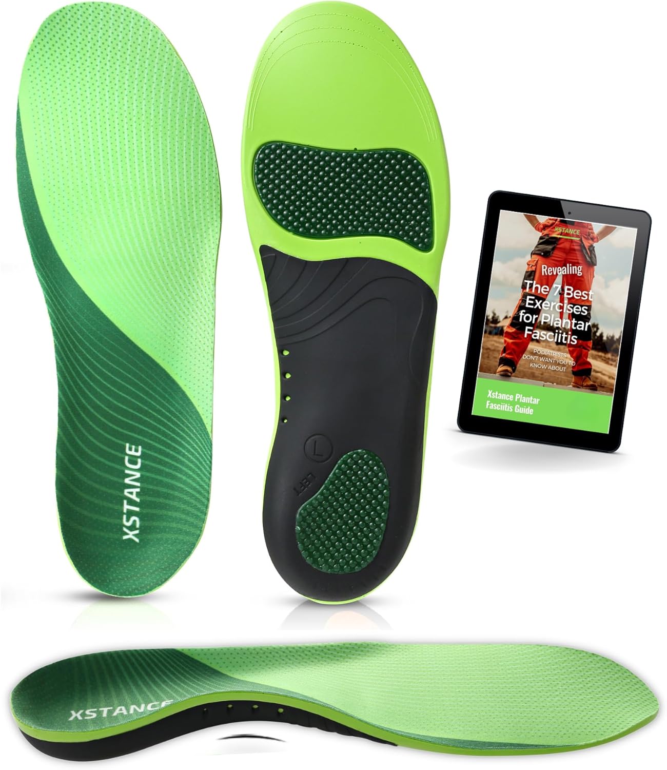 XSTANCE Insoles for Shoes & Work Boots Plantar Fasciitis
