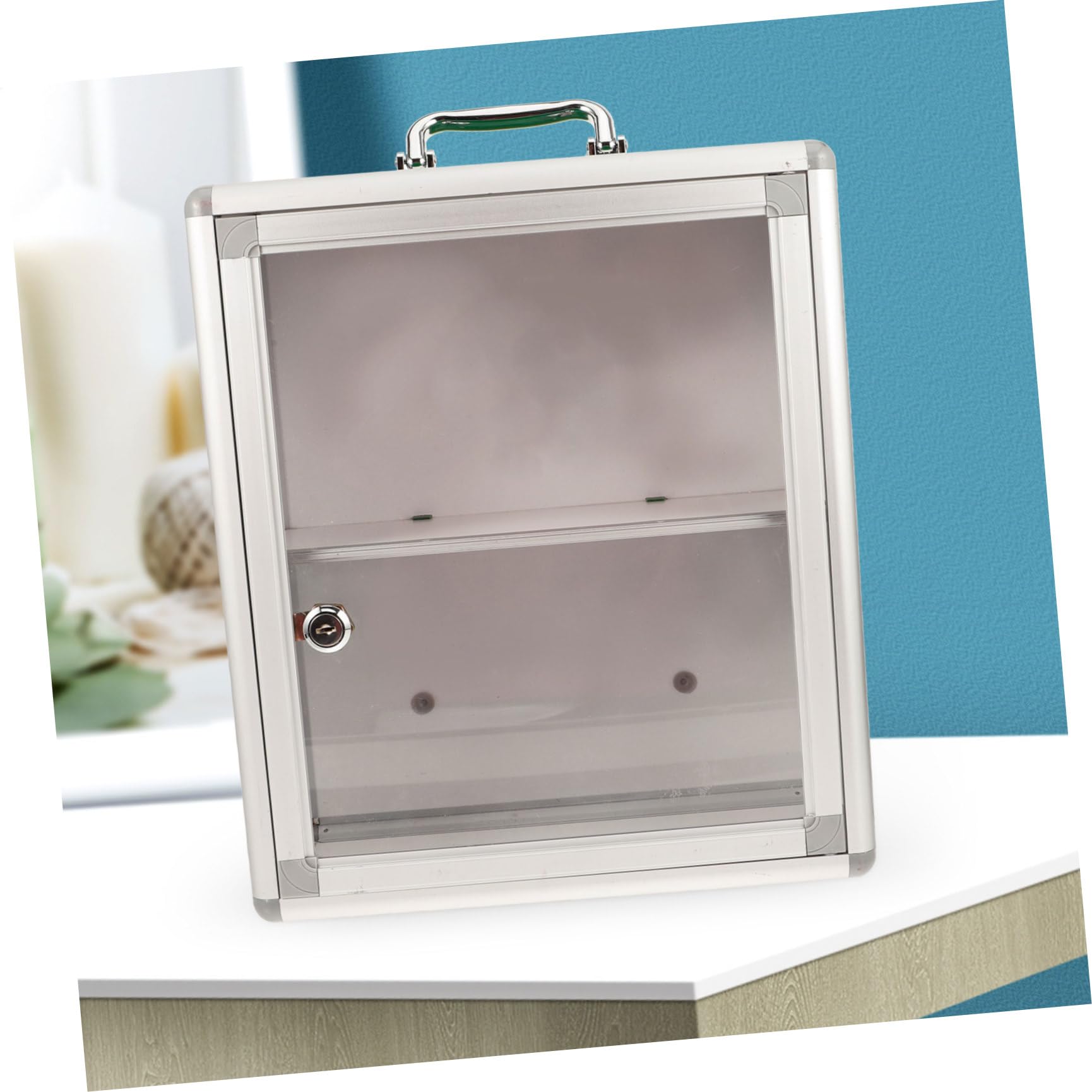 Milisten Gabinete de Primeros Auxilios Medianos de Pared 1 Unidad Panel Transparente Almacenamiento Visible Botiquín Público para Medicina Comunitaria Uso Doméstico y Oficina