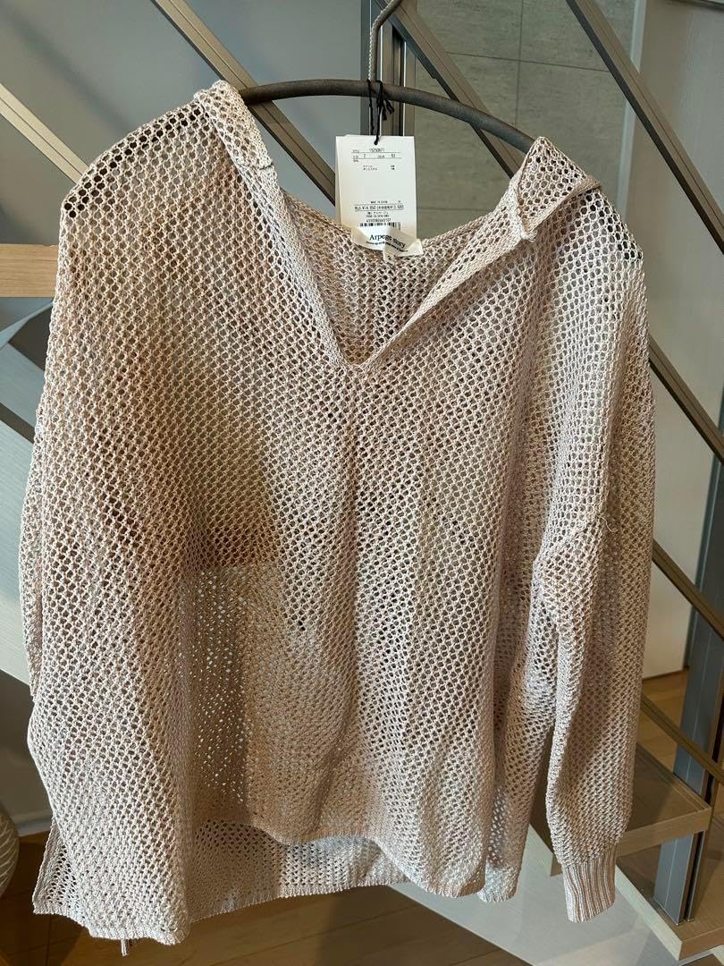 新品✨Arpegestory アルページュストーリー メッシュフーディー ピンク