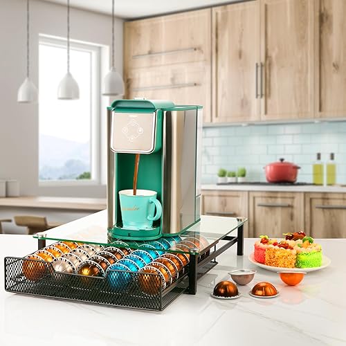Miniatura 2 de Cajón de soporte K-Cup, cajón de cápsulas de café para Vertuoline Nespresso Vertuo, Dolce Gusto, K-Cup, soporte para paquete de 36 cápsulas,