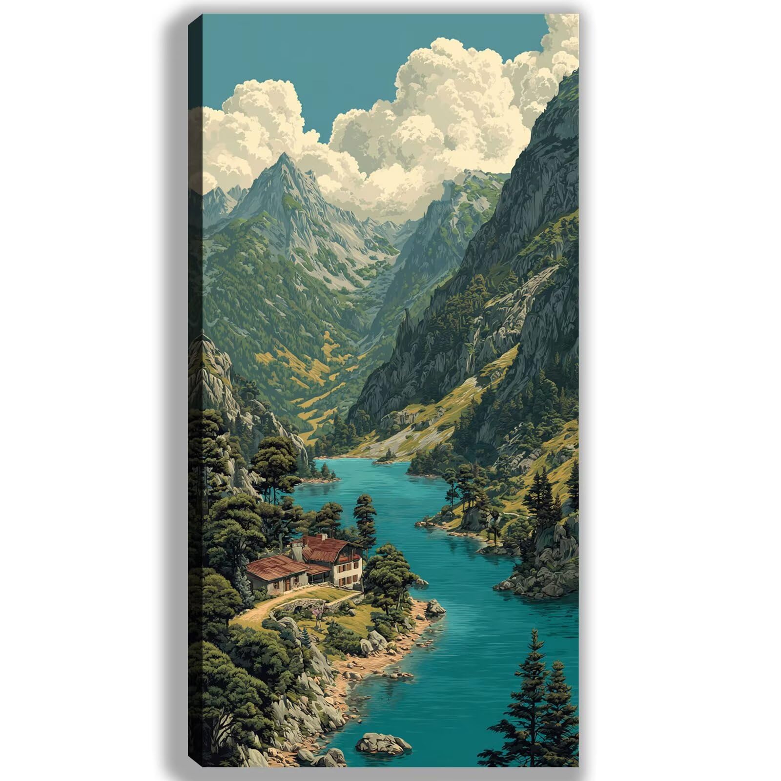 Malen nach Zahlen Erwachsene Großes Format 70x120cm, Natur Panorama DIY Malset Komplettset auf Leinwand, Ohne Rahmen Acryl Ölgemälde Malen nach Zahlen Landschaft, Geschenk für Frauen, w-1046k