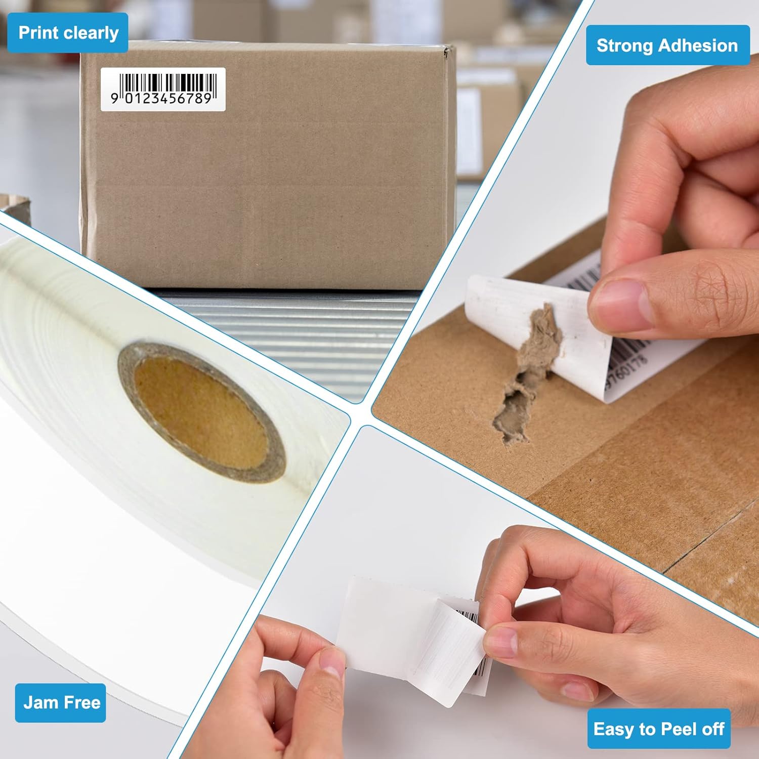 NineLeaf 6 Roll (350 Labels) Compatible for Dymo 30252 (1-1/8" x 3-1/2") Address Mailing Barcode Shipping Labels for Labelwriter 450 4XL Zebra Desktop Printers, NOT FIT 550 & 5XL