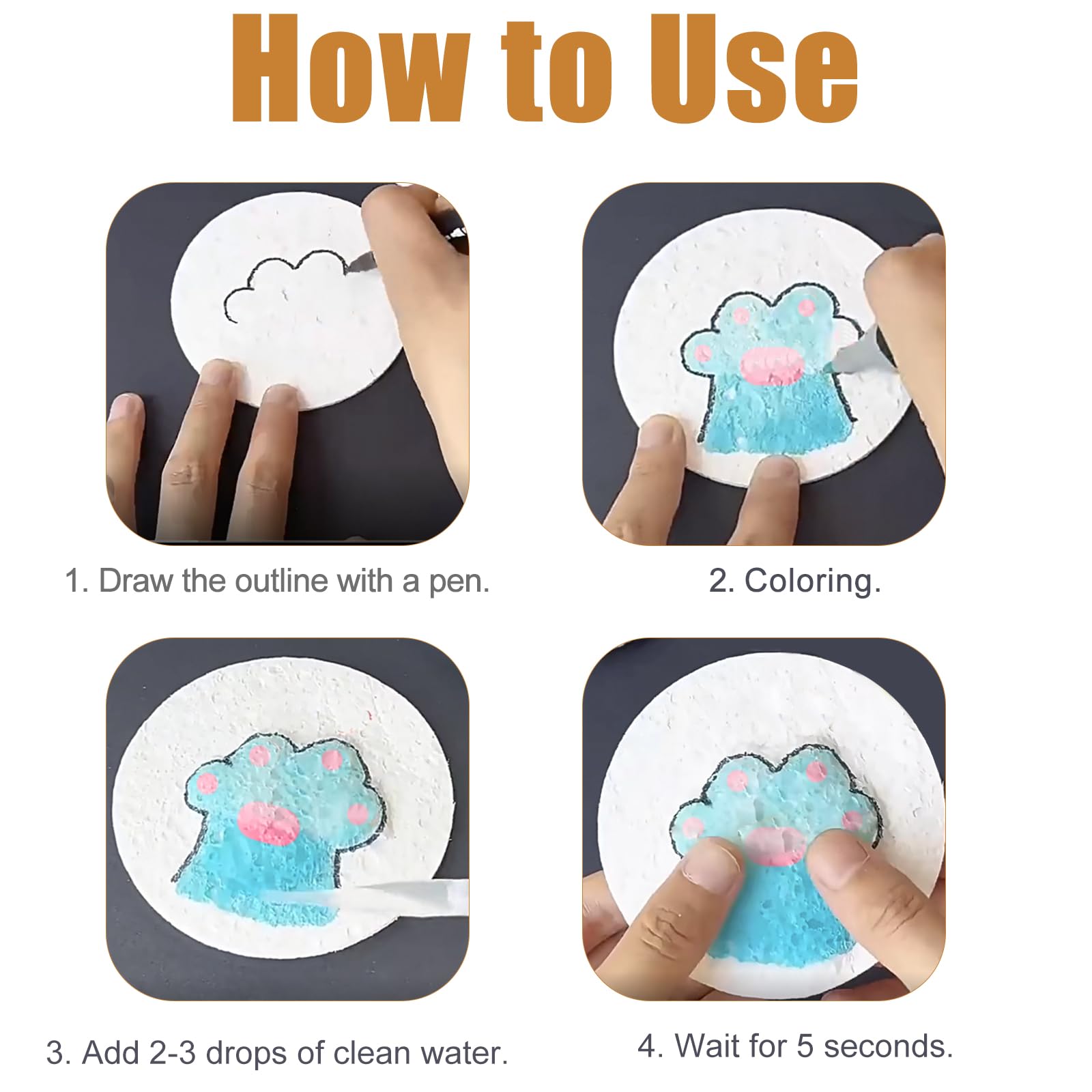 iuiiaii 41pcs Magic Foam Texture Painting Kit, Magic Texture Painting Kit DIY Foaming Pens Puffy Art Set - Image 4