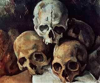 ARTTLBBS Famous Canvas Wall Art Pictures Print Pyramid of Skulls by Paul Cézanne Nature Pictures for Home Decor 60x90cm