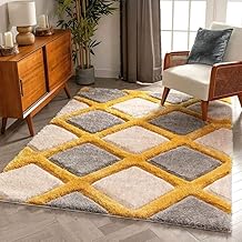 Microfiber Home Soft Modern Shag Area Silky Smooth Fluffy Anti-Skid Shaggy Gold Shiny,(3X5 FEET)