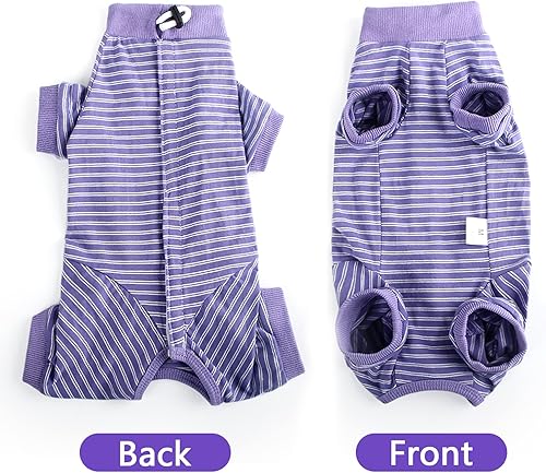 Miniatura 4 de LIANZIMAU Traje profesional de recuperación quirúrgica para gatos, para macho, hembra, perro, heridas abdominales, cono alternativo, collar