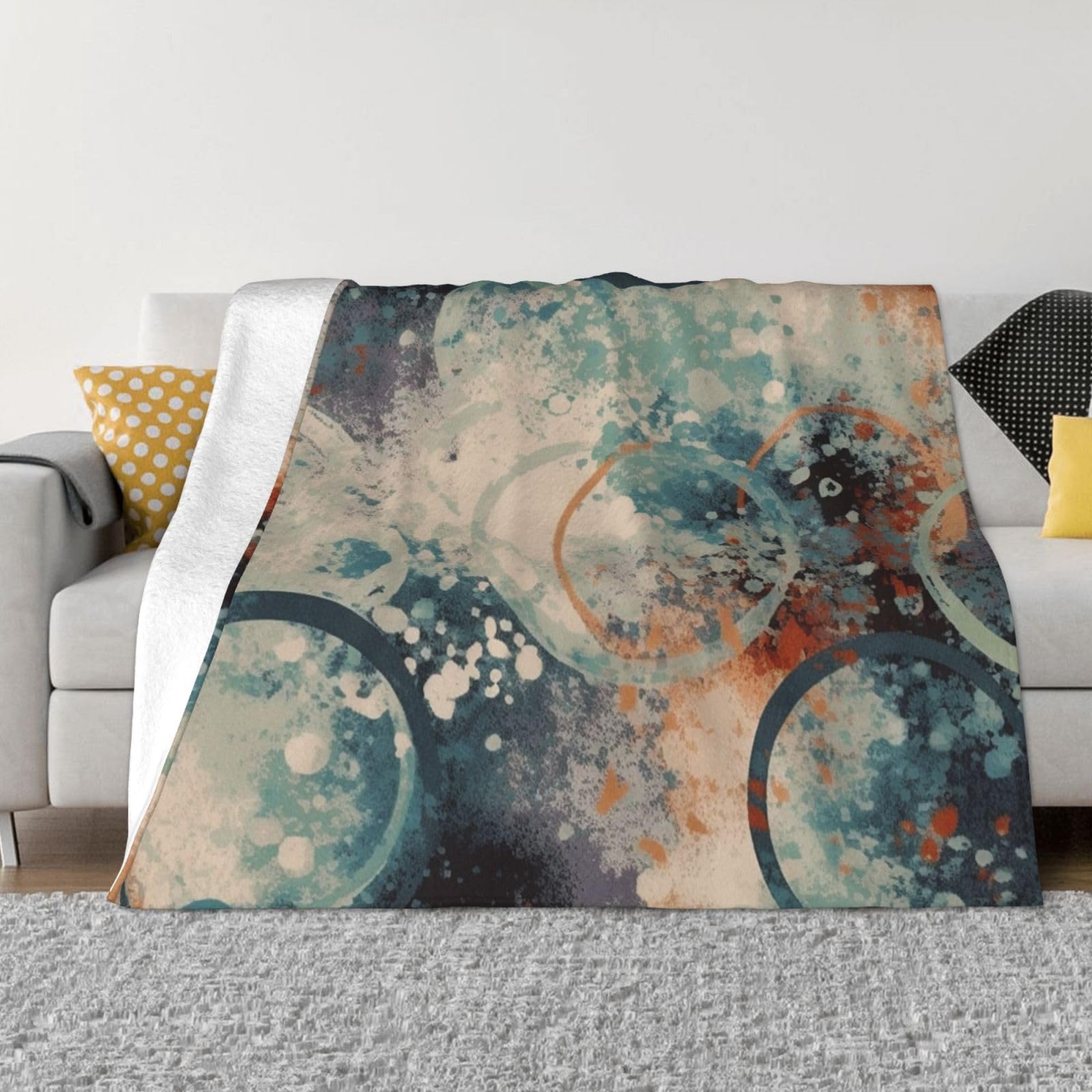 Couverture micro polaire 127x100 cm plaid doux et chaud pour lit et canapé