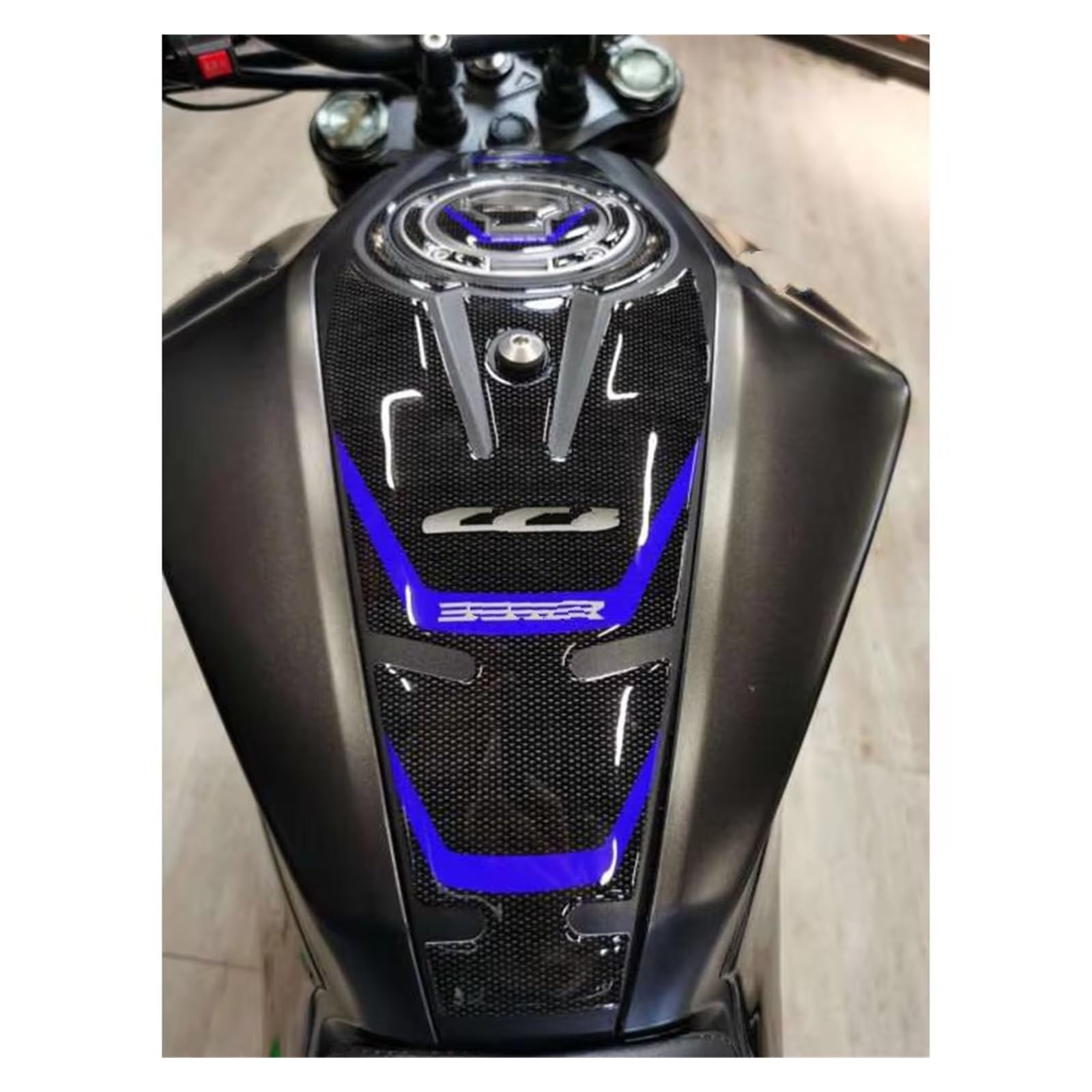 Adesivi Serbatoio Carburante Moto In Gel Tappo Serbatoio Adesivi Laterali A Spina Pesce Kit Decalcomanie Per CB300R 2019-2020(Blue)