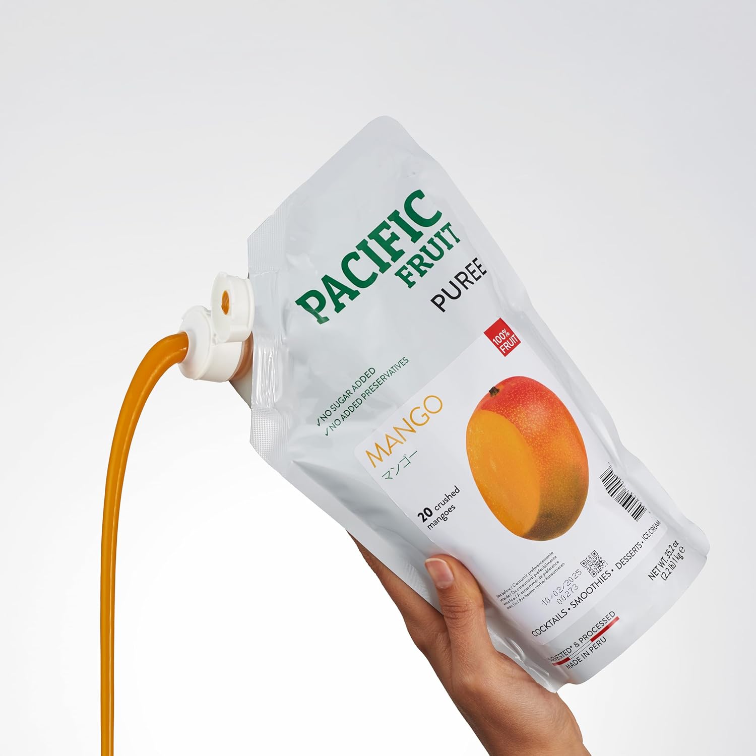 PACIFIC FRUIT - Real Mango puree for cocktails - Mango juice no sugar added – Pure mango – 100% REAL FRUIT!