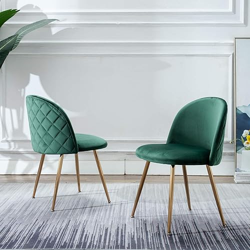 Kmax Sillas de comedor modernas de terciopelo, sillas tapizadas para sala de estar, sillas decorativas doradas para comedor, cocina, tocador, juego