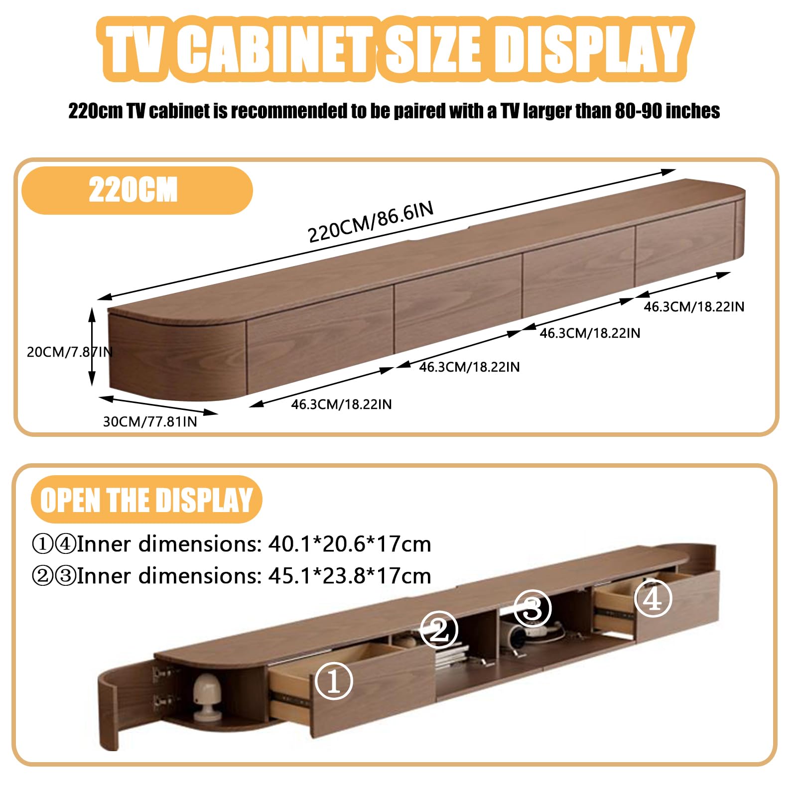 TV-Schrank weiß,Lowboard hängend,Schwebender Fernsehschrank,Sideboard Hängeschrank Fernsehtisch für Wohnzimmer, Schlafzimmer, Esszimmer