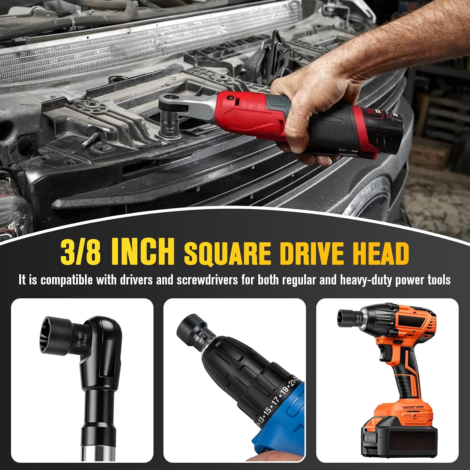 Bolt & Nut Extractor Socket Set, 3/8" Drive Impact Stripped Bolt Remover for Extracting Damaged