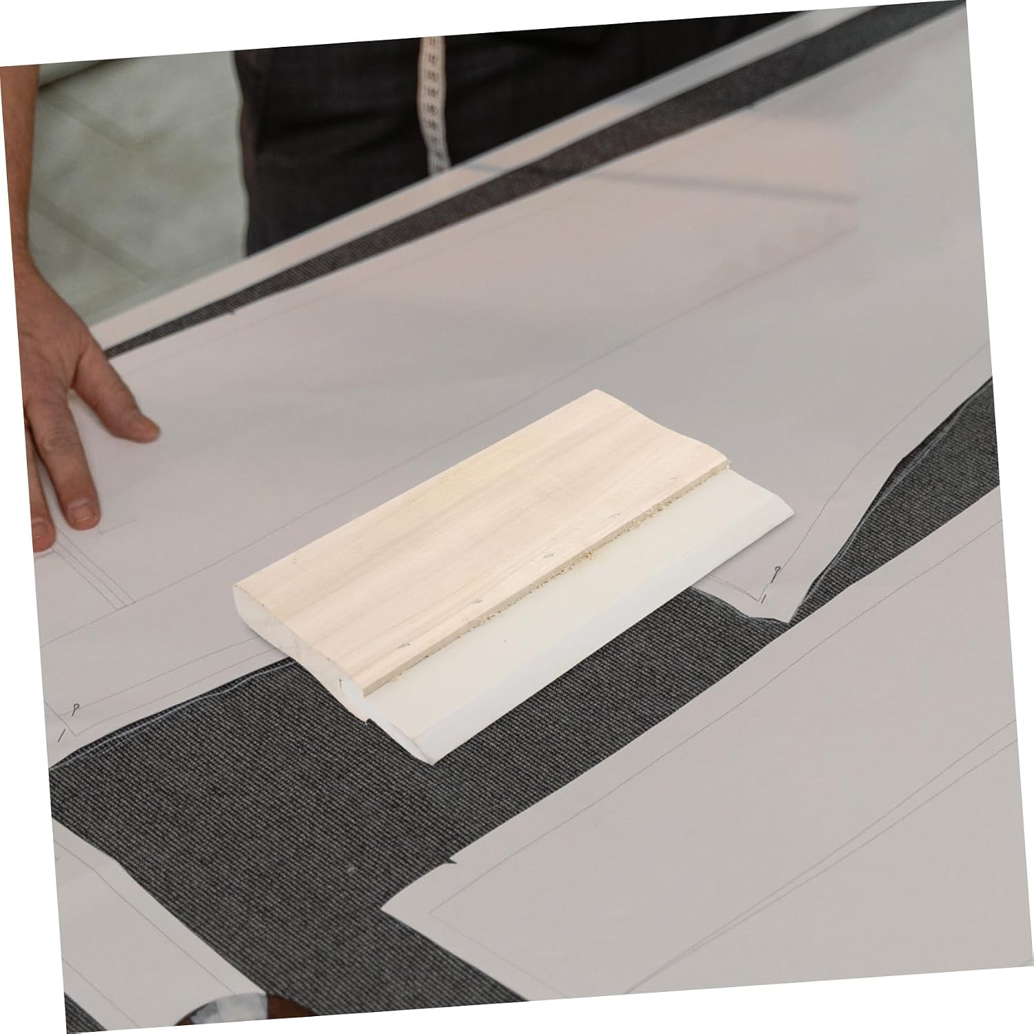 Screen Printing Squeegee with Wooden Handle Ink Scraper for Screen Ink Spreading Practical Rubber Blade Tool