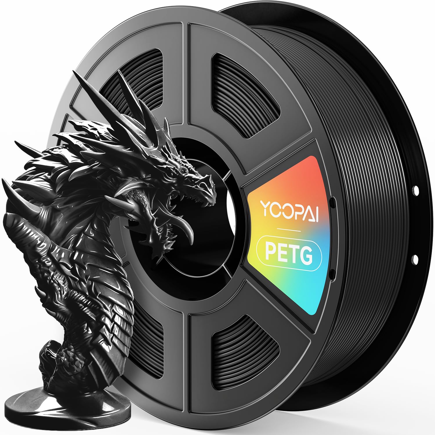 PETG Filament, 3D Printer Filament 1.75mm 1KG (2.2lbs), Black