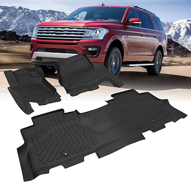All Weather Floor Liners Fit for 2018-2022 Ford Expedition 2nd Row Bucket Seats TPE Rubber Car Floor Mats Cargo Liners Waterproof