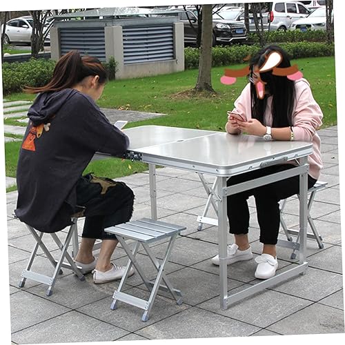 Miniatura 7 de Silla portátil al aire libre 1pc Taburete portátil Silla plegable Silla de senderismo Taburete de aleación de aluminio Silla portátil ligera Silla