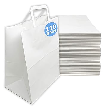 Reli. White Paper Bags | 110 Pcs, Bulk | 10