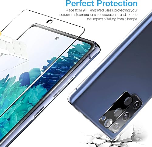 Miniatura 6 de LK Paquete de 3 protectores de pantalla para Samsung Galaxy S20 FE 5G + 3 protectores de lente de cámara, vidrio templado 9H, fácil instalación