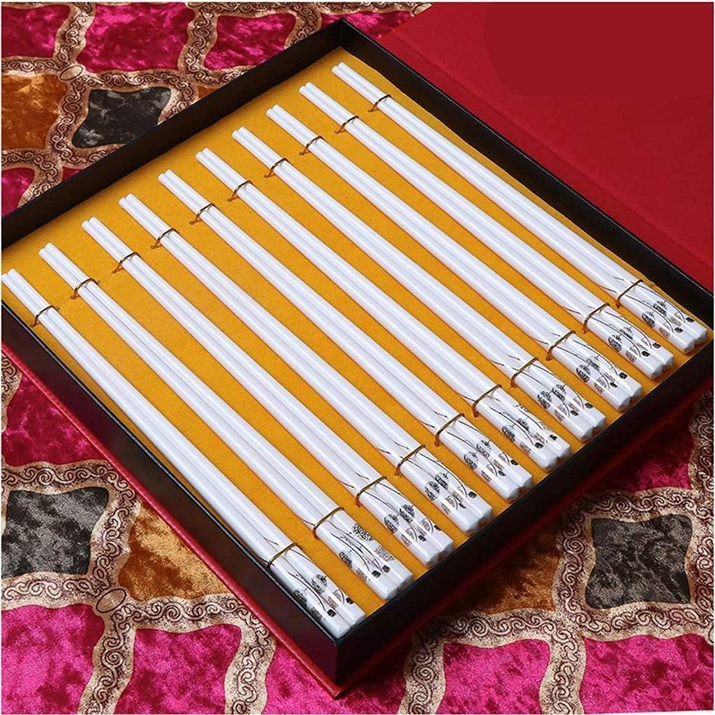 baguette japonaise cooking chopsticks Baguettes lavables au lave-vaisselle, coffret cadeau de baguettes en porcelaine vintage, 10 paires de baguettes réutilisables en céramique(Color:8,Size:)