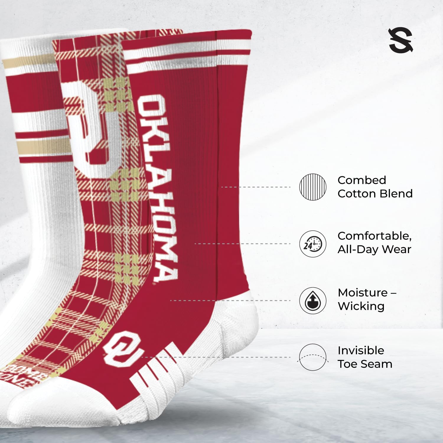 Strideline NCAA Mens Socks- Weekender 3 Pack-One Size Fits Most - Image 2