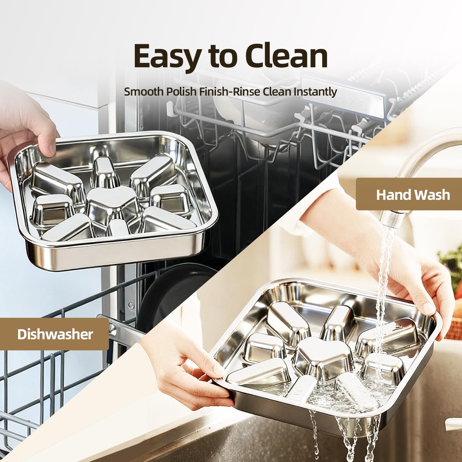 3 Cups Stainless Steel Slow Feeder Dog Bowls Large & Medium Breed, Food Grade 304, Non-Slip Base, Deep Ridges to Slow Eating, Metal Slow Feeder Dog Bowls, Dishwasher & Chew-Proof & Rustproof - image 6