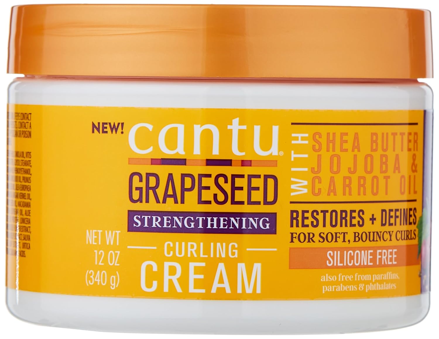 Cantu Grapeseed Strengthening Curl Cream, 12 oz