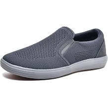 TIOSEBON Mens Slip On Walking Shoes, Deep Gray, 8 US