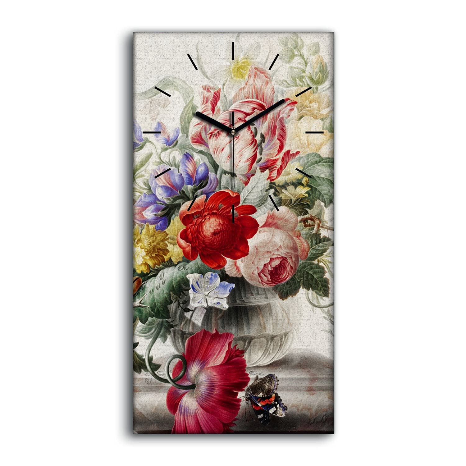 Horloge sur Toile Salon Moderne - Art Mural Plantes 30x60cm