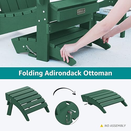 Miniatura 3 de SERWALL Reposapiés plegable para silla Adirondack, otomana Adirondack sin montaje, HIPS Adirondack Footsool, Aruba